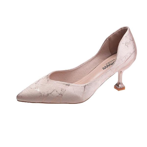 

dress shoes 2021 high heels pumps ladies woman pointed toe single women solid slip on shallow casual plus size, Black