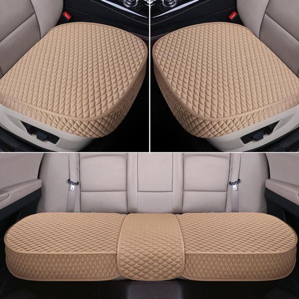 

car seat covers 6 colors cover flax non-slip cushion universal pads linen fabric interior accessories auto goods breathable chairs mats