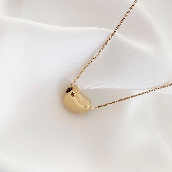 

pendant necklaces fashion lucky beans snake chain clavicle dainty party gift jewelry wholesale long necklace for women bijoux femme, Silver
