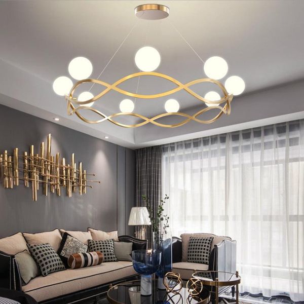 

simple art crown design livingroom led chandelier creative new children lamp bedroom bar decoration hanging light fixtures