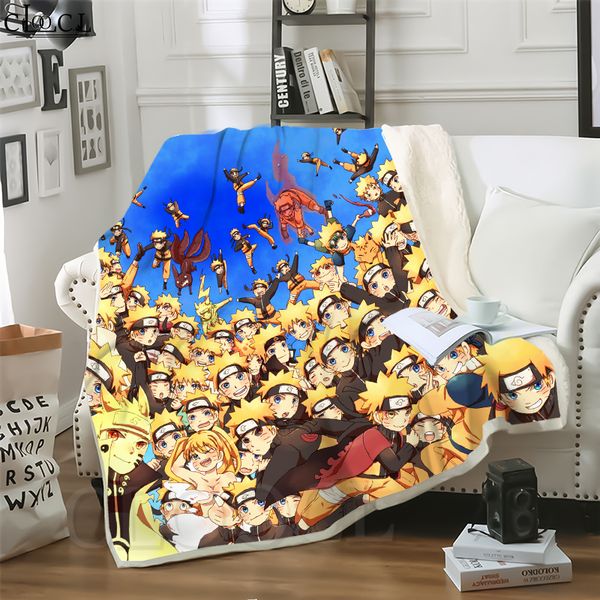 

cloocl new anime naruto uzumaki naruto 3d print street style air conditioning blanket sofa teens bedding throw blankets plush quilt