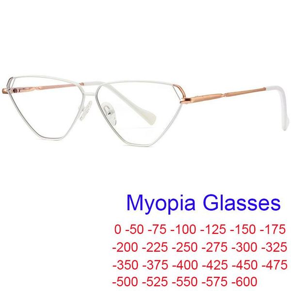 

sunglasses fashion white cat eye myopia glasses anti blue light transparent for women eyeglasses minus 0 to -6.0 computer eyewear, White;black