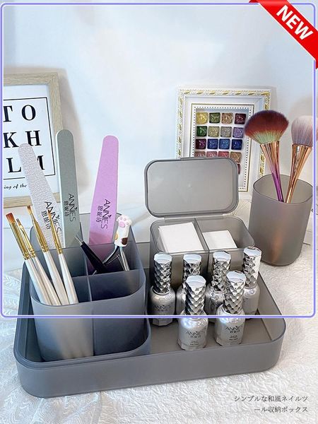 

eyebrow tools & stencils 5pcs display shelf table organizer set nail art storage box gel dotting pen brushes holder container case