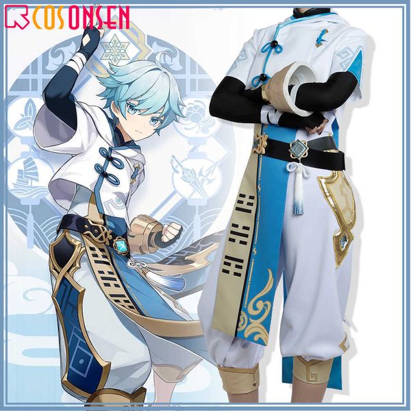 Genshin Impact Chongyun Costume Cosplay Liyue Nation Outfit COSPLAYONSEN Mens Custom Made Y0903