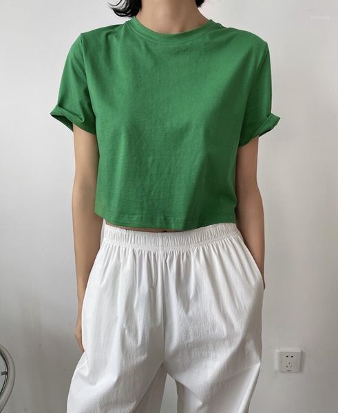 

women's t-shirt spring woman short cotton colorful, White