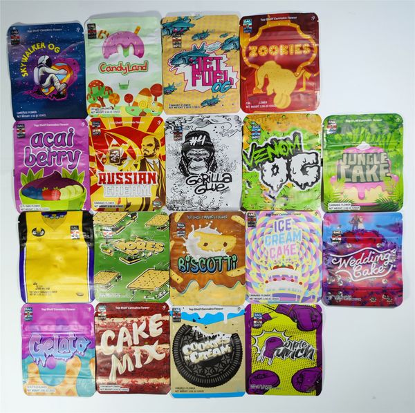 

3.5g zookies bag boyz ice cream wedding cake edibles packaging bags gorilla glue jungle gas gummies mylar bagboyz resealable child proof loc