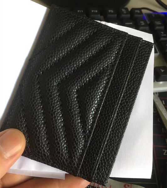 

black gold silver hardware real leather card holders 10cm*8cm fashion men&women sheepskin credit cardholder with box, Brown;gray