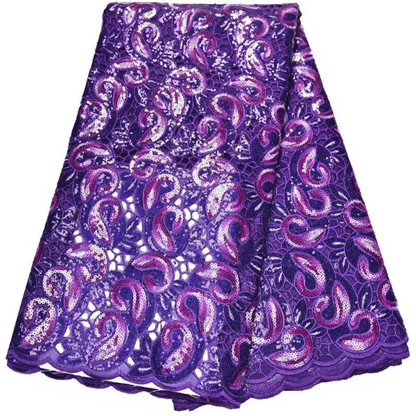 

ribbon ulifelace 5 yards purple handcut double organza lace fabric with sequins nigerian occasional sewing wear f4-2735, Pink;blue