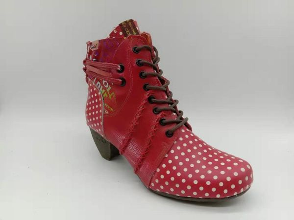 

boots red genuine leather fashion women, Black
