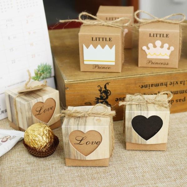 

gift wrap 50pcs vintage style kraft paper square candy bags wedding favour boxes
