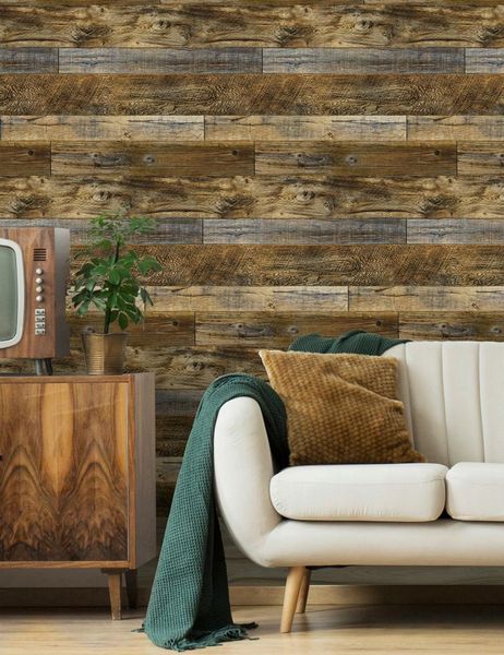 

wallpapers 3d waterproof wallpaper vintage wood panel for walls self adhesive contact paper el library bedroom living room