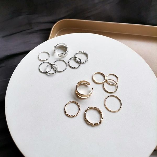 

wedding rings 2021 fashion personality hip-hop creative metal geometry ring, Slivery;golden