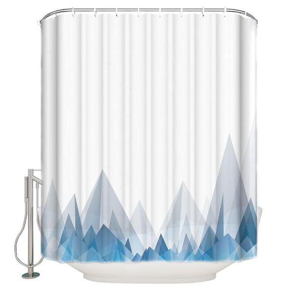 

shower curtains abstract mountain blue gradient curtain waterproof polyester bath