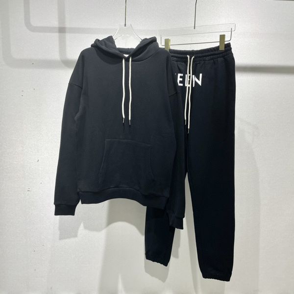 

autumn winter hood logo print casual tracksuit streetwear hooded hoodie pants joggers set sweatshirt, Gray