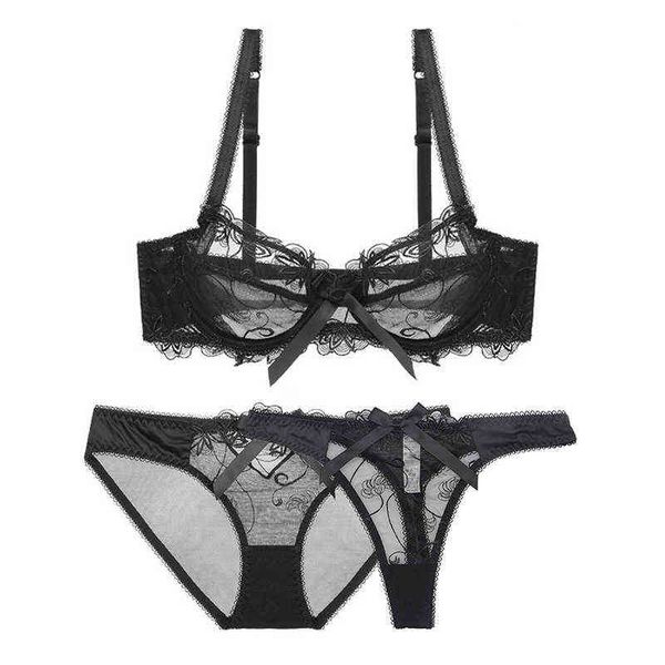 

nxy setvarsbaby 3pcs women slim lace lingerie ladies underwire floral bra sets bras+panties+thongs 1128, Red;black