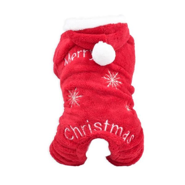 

dog apparel christmas snowflake jumpsuit warm winter letters printed pet pajamas puppy cat clothes pets for small medium dogs
