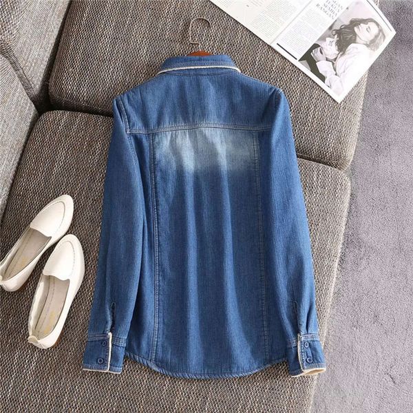 

cool plush autumn fashion and korean winter versatile of 2019 denim women's loose warm shirt, Black;brown