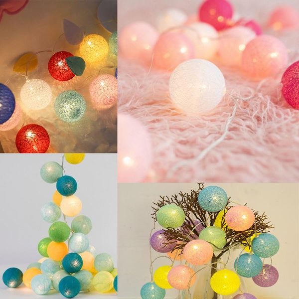 

strings led cotton garland ball light string outdoor holiday wedding christmas year party baby bed fairy birthday decoration