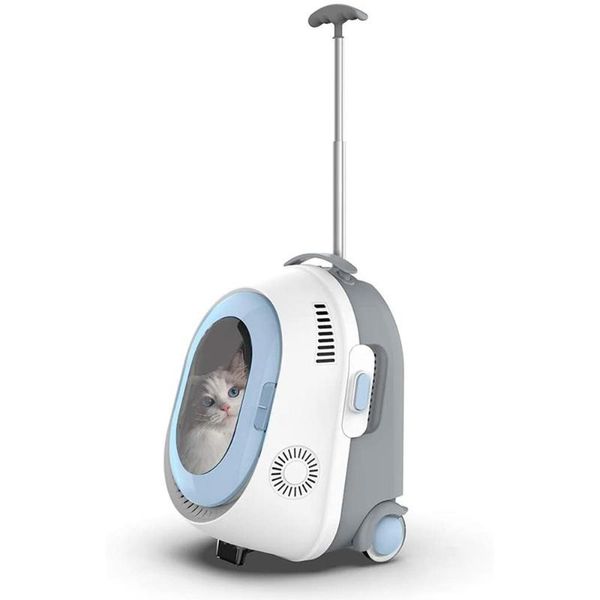 

cat carriers,crates & houses carrier backpacks space ventilate transparent kitty rolling bag airline-approved pet stroller with soft