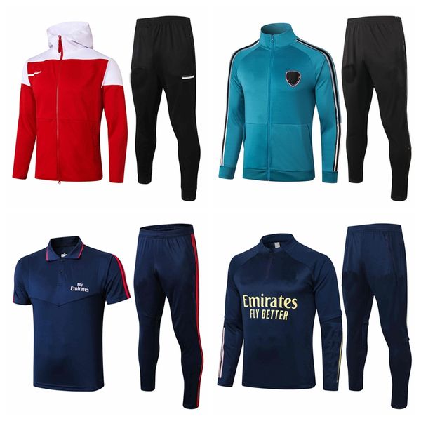 

survetement tracksuits 2020 2021 arsen odegaard willian thaoms pepe nicolas ceballos soccer sets tracksuit training football polo jacket set, Black