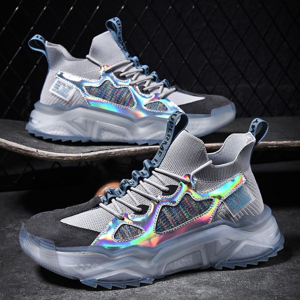 

2021 daddy sho ins trendy net red versatile casual jelly transparent sole sneakers, Black