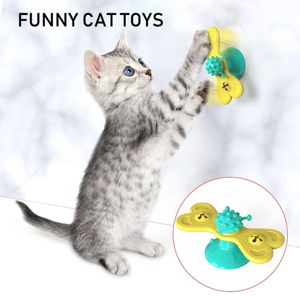 

cat toys puzzle training turntable windmill toy teeth cleaning kitten playing game supplies lxy9
