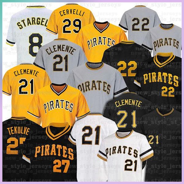 

21 roberto clemente 27 kent tekulve 29 francisco cervelli 8 willie stargell 6 starling marte collection mesh baseball jerseys z4, Blue;black