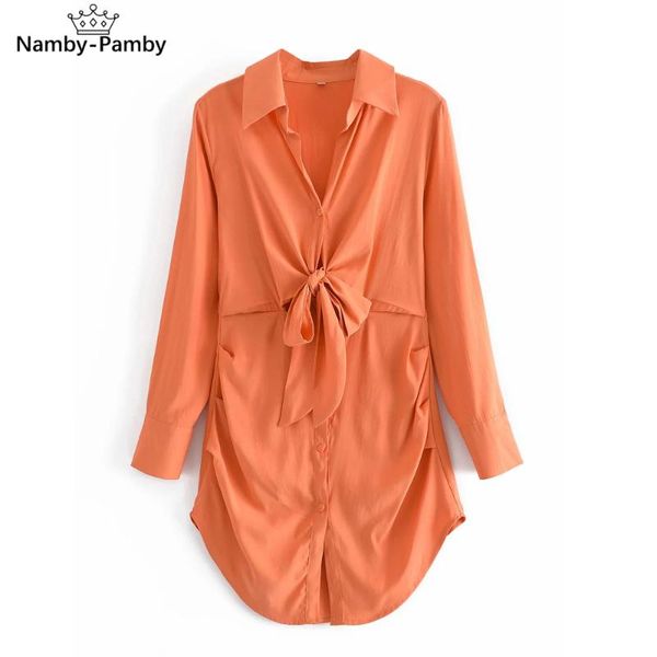 

casual dresses 2021 spring women bowknot shirt short dress lapel single breasted long sleeve mini blouses slim pleated vestidos, Black;gray