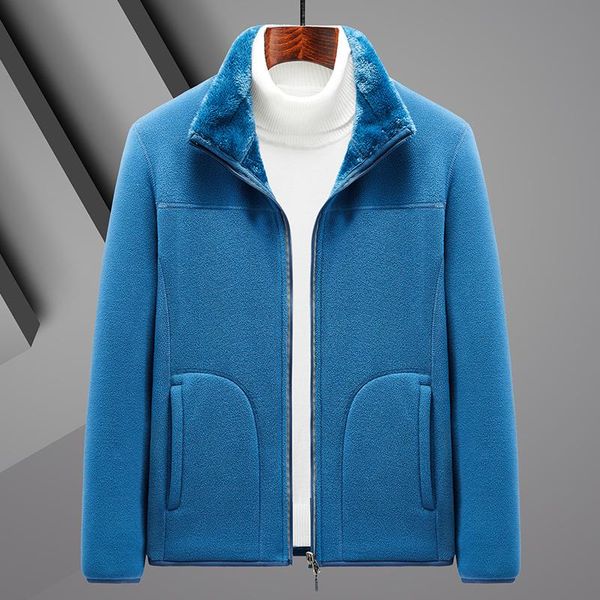 

men's hoodies & sweatshirts jacket men winter thick fluffy fleece coat outerwear hip hop cardigans mens clothing, Black