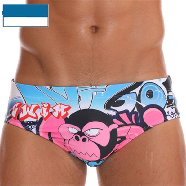 

mens 3d pattern beach shorts fashion trend breathable low waist swimwear briefs summer male new waterproof sports casual short pants
