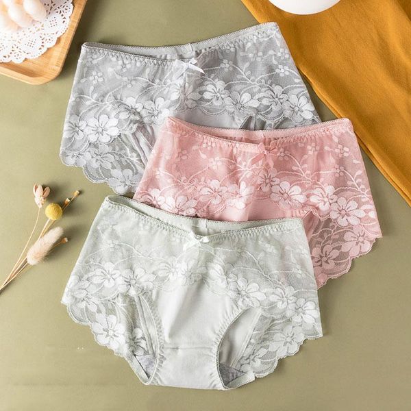 

women's panties floral lace briefs women hollow out female low rise underwear breathable underpants girl intimate lingerie, Black;pink
