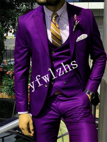 

handsome two buttons groomsmen peak lapel groom tuxedos men suits wedding/prom/dinner man blazer(jacket+pants+tie+vest) w663, Black;gray