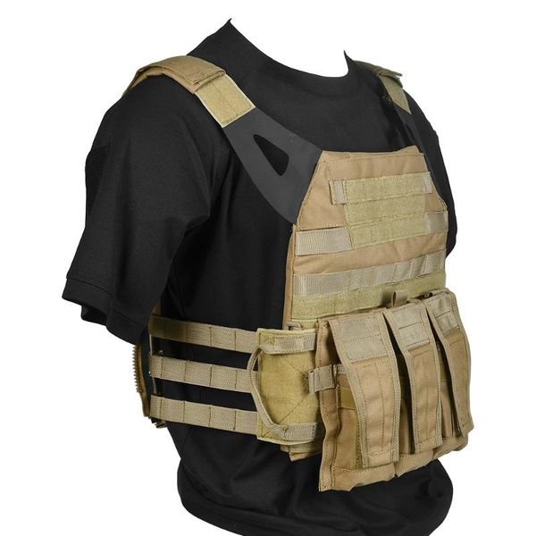 

hunting jackets setup tactical jpc 2.0 vest plate carrier with m4 5.56 triple magazine pouch combat paintball accessories, Camo;black