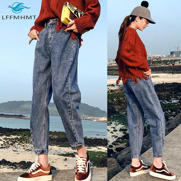 

2021 new women 5xl 100kg large size spring autumn fashion denim office lady casual high waist wide leg trousers trendy 6p0m, Blue
