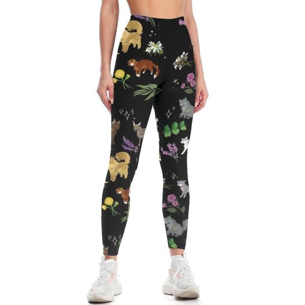 

yoga outfit cat leggings drop prints pants elastic female high wasted dancing