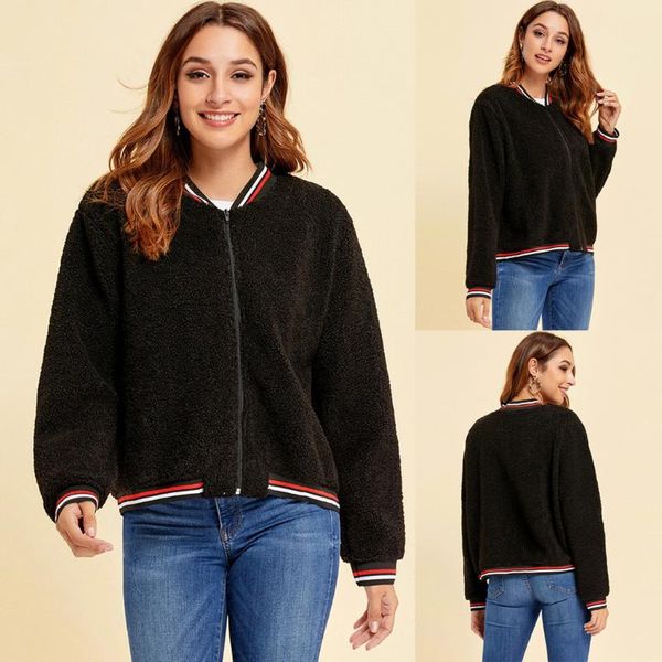 

women's jackets abrigos mujer invierno 2021 winter coat womens casual cashmere long sleeve jacket short manteau femme hiver chaqueta, Black;brown
