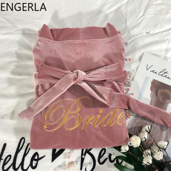 

women's sleepwear 2021 pink bathrobe gown intimate lingerie velour kimono bride wedding robe autumn women nightwear velvet sexy, Black;red