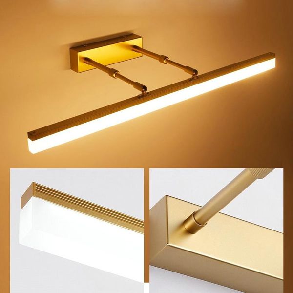 

modern led wall lamp golden/chrome/black 40cm9w/50cm12w mirror front light aluminum bathroom vanity lights toilet makeup lamps
