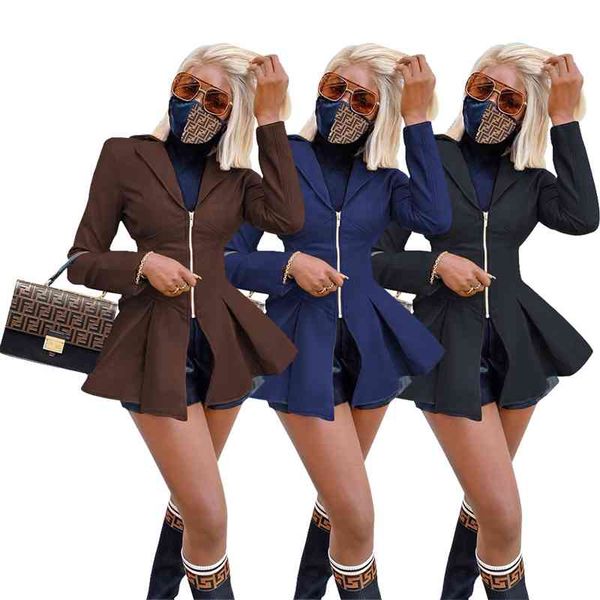 

w8347 women's fashion casual personality zipper pu leather coat, Black