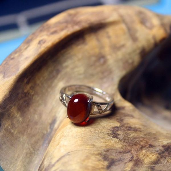 

cluster rings [ factory direct sale] fashion jewelry classic garnet 925 silver inlay ring for women, Golden;silver