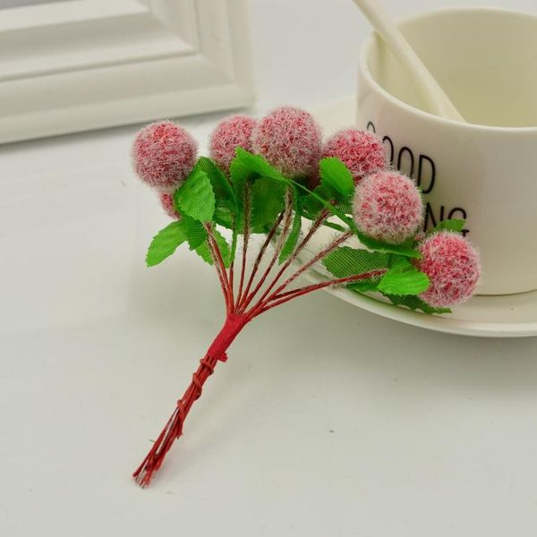 

6pcs artificial flowers for home garden wedding decoration diy wreath gift scrapbooking craft simulation pomp jlllyz