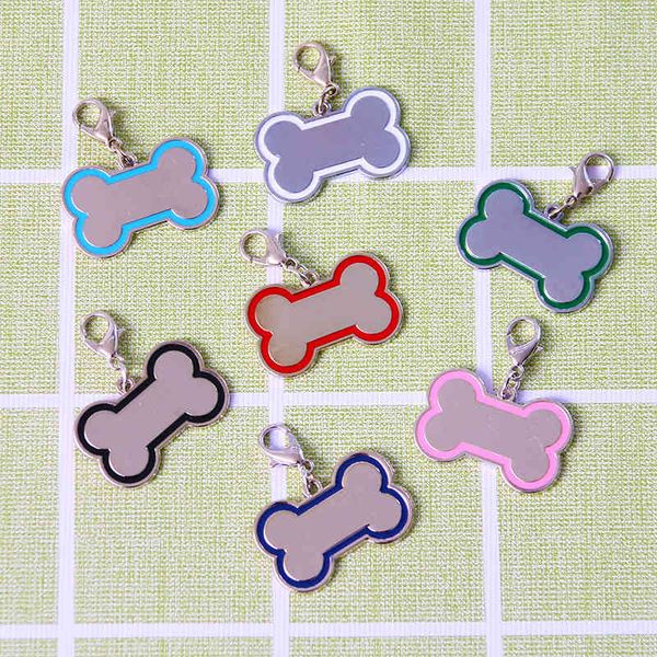 

stainless steel pet tag can be engraved bone dog tag small 3 * 2cm seven colors