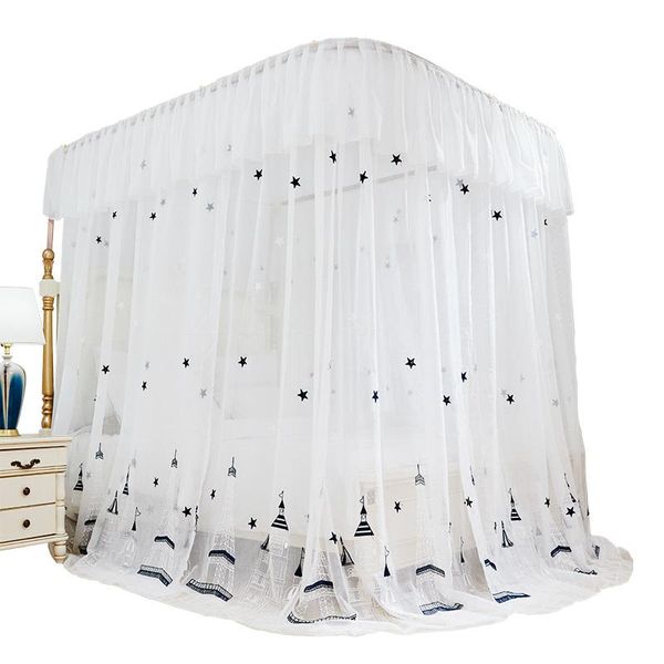 

mosquito net u-shaped guideway thickened support nets 1.5m 1.8m bed for two families princess curtains encryption home decor