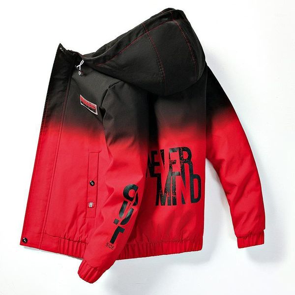 

brand four seasons men's windbreaker quality zippered fashion coat jacket red casual hoodie big yards m-3xl jackets, Black;brown