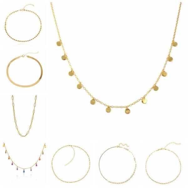 

chains vintage gold chain necklace women sequins clavicle choker necklaces 925 sterling silver jewelry 2021 trend daily collares