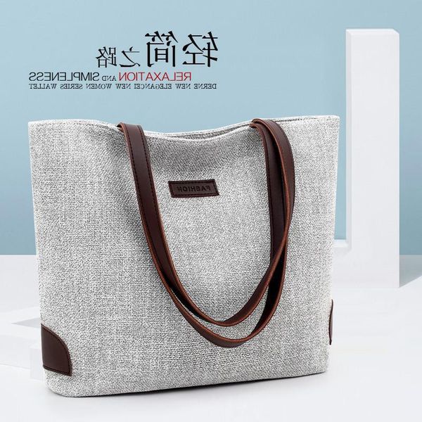 

korean cotton linen literary shoulder bag canvas large capacity casual hand