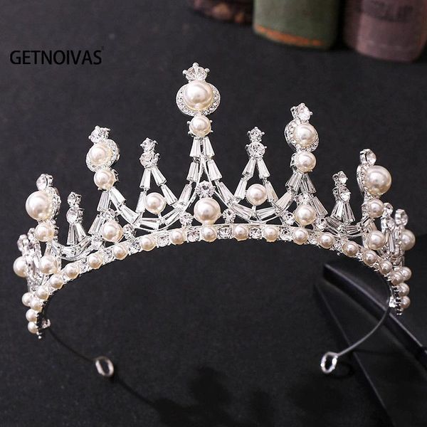 

hair clips & barrettes golden white crystal pearl headband weddings prom dress crown baroque european and american rhinestone fashion jewelr, Golden;silver