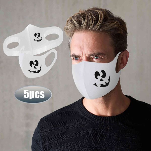 

monochrome halloween mask dust-proof ear hanging color ice silk mask