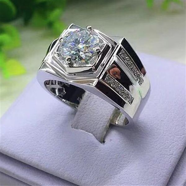 

luxury banquet engagement hand jewelry new micro set men's ring, Golden;silver