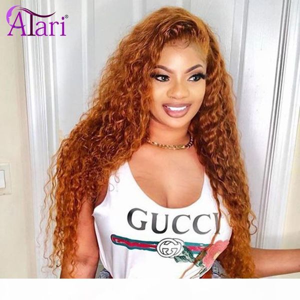 

orange lace front wig transparent honey blonde kinky curly lace front wig brazilian hair wigs gluless colored human hair wigs, Black;brown